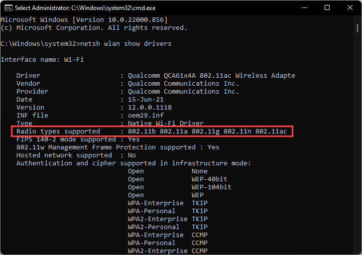 检查 Wi-Fi 6 支持